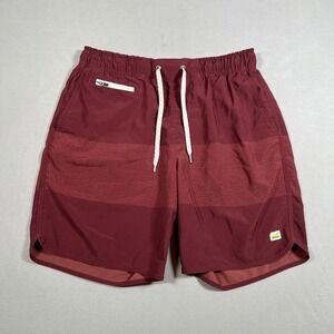 Vuori Banks Shorts Mens Medium Red Burgundy 7" Stretch Gym Workout Unlined V330